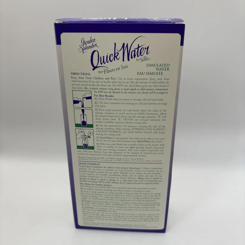 Quick Water for Silks Simulated‎ Water 6oz Part A & B Bottles NEW